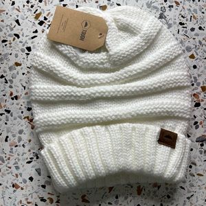 White beanie hat